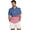 American Patriotic Flag, variant on Sea Wave Frog Floral Print Men's Relaxed Fit Linen Shirt, Cuban Collar Short Sleeve Breathable Casual Summer Vacation Shirt, XX-Large
