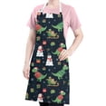 thumbnail image 5 of Christmas Dinosaur Pattern Apron-Garden Aprons for Women with Pockets-Cotton Linen Waterproof Kitchen Cooking Gardening Aprons Adjustable for Kitchen,Cooking,BBQ and Salon 33x27 Inch, 5 of 7