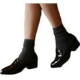 thumbnail image 4 of Lian LifeStyle Women's 4 Pairs Crew Socks HR1612 Size 6-9 Casual (Dark Grey), 4 of 4