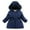 Navy, variant on Girls Winter Padded Coat Bow Hooded Down Jacket Warm Outerwear, Sizes 6-12M