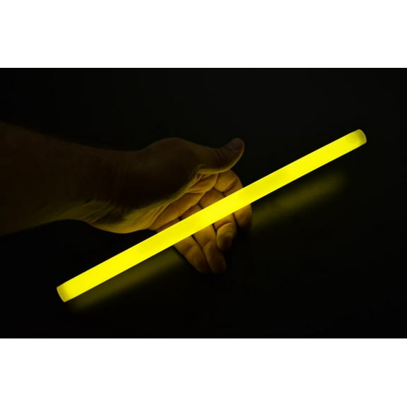 DirectGlow 10 Ct Yellow Jumbo 12 Inch Glow Sticks Bright Industrial Grade