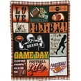 thumbnail image 2 of Football Blanket Rugby Sports Fleece Throw Blanket Fuzzy Plush Super Soft Cozy Warm Decor Ball Blanket Gifts for Girls Boys Kids Women 50"X60", 2 of 6
