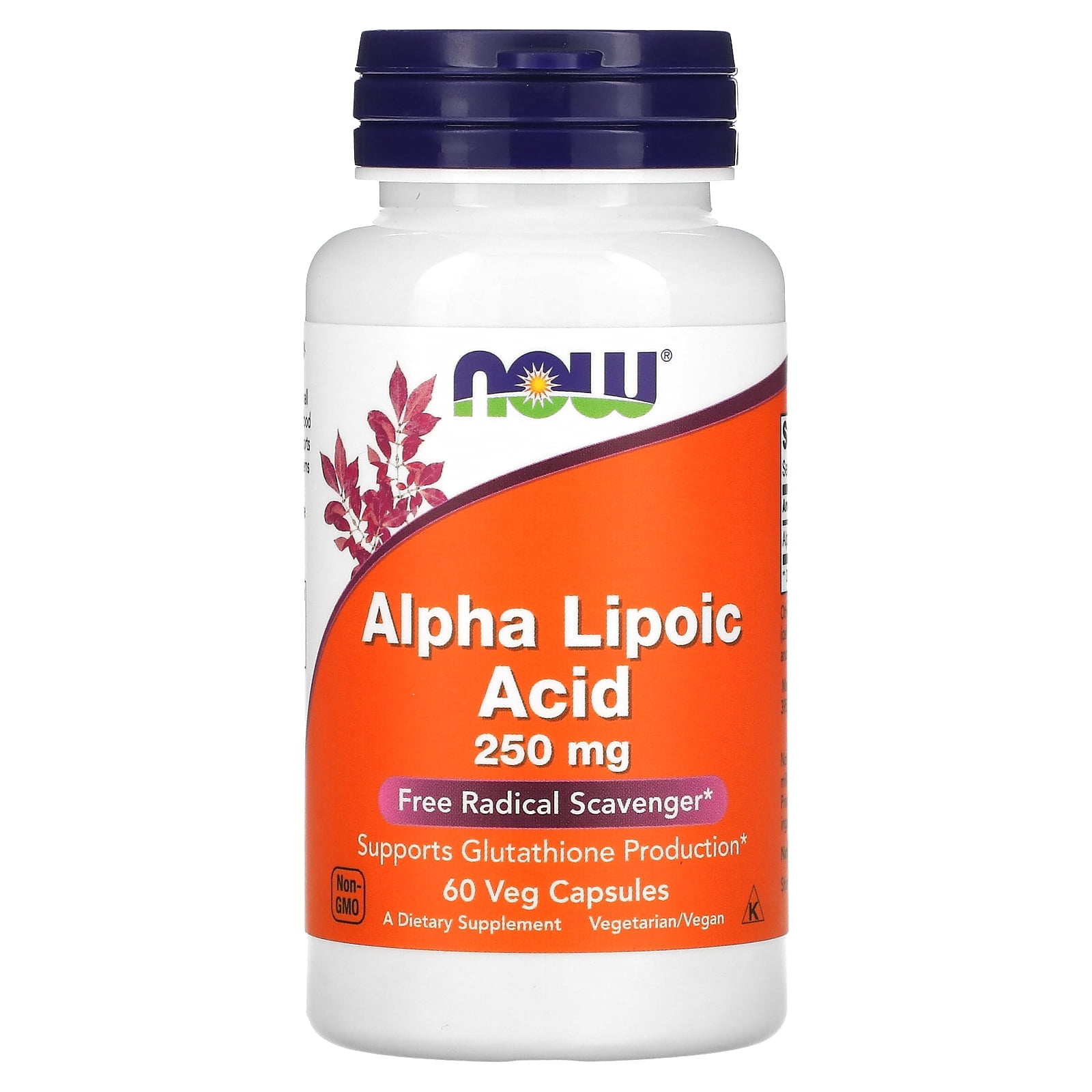 NOW Supplements, Alpha Lipoic Acid 250 mg, Supports Glutathione Production*, Free Radical Scavenger*, 60 Veg Capsules