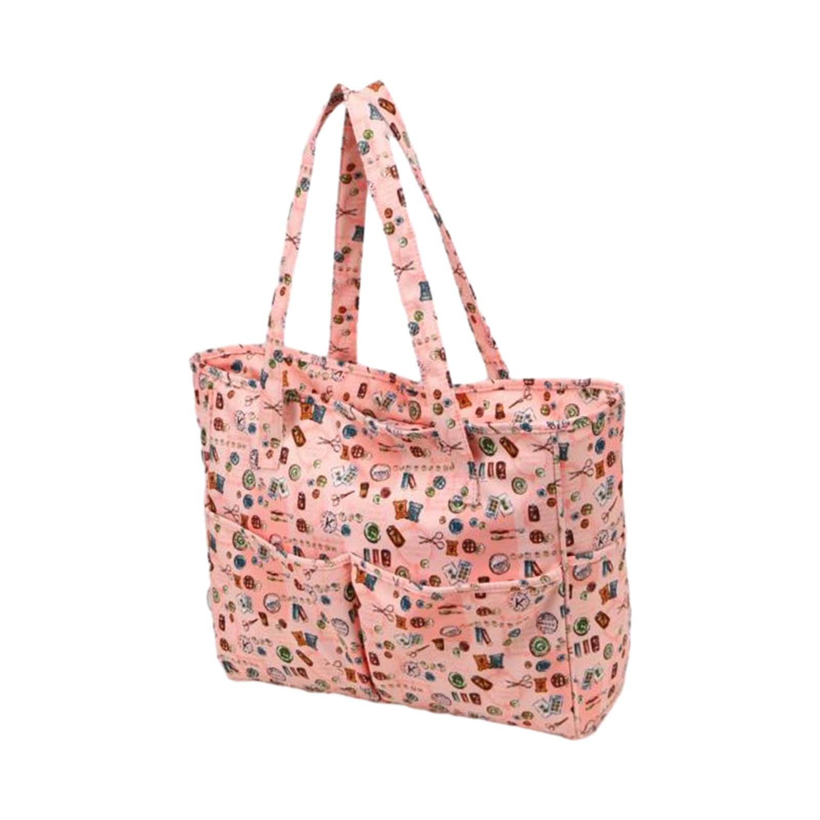 Wxqbjtam Knitting Bag Yarn Tote Crochet Organizer Bag Lightweight Handbag Knitting Needle