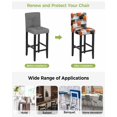 thumbnail image 3 of Orange Gray Black Bar Stool Covers Set of 6, Modern Abstract Geometric Plaid Stretch Washable Bar Chair Covers with Backs, Removable Pub Counter Height Chair Cover for Kitchen Dining Room Cafe, 3 of 7
