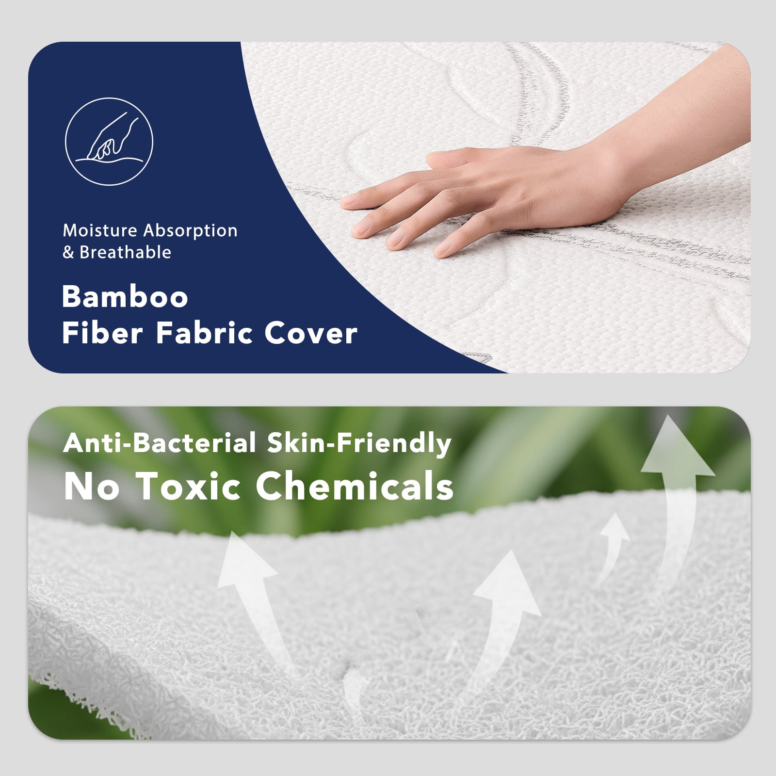 8 Inch Full Memory Foam Mattress , Medium Firm- CertiPUR-US Certified, Bed in a Box for Easy Setup, Pressure Relief & Breathable Bamboo Fiber Washable Cover