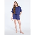 thumbnail image 3 of Joyspun Women's French Terry Lounge Sleep Short Sleeve Top and Shorts Set, 2-Piece, Sizes XS-3X, 3 of 6