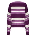thumbnail image 3 of HAiming Sweaters for Women Trendy Color Block V Neck Long Sleeve Pullover Knitted Tops Plus Size Casual Loose Blouse, 3 of 5