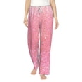 thumbnail image 2 of Goofa Sparkly Pink Glitter Printed Soft Pajama Pants for Women, Wide Leg Comfy Casual Lounge Yoga Pants-Large, 2 of 9