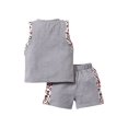 thumbnail image 2 of Seyurigaoka Little Girl’s Leopard Stitching Sleeveless Tops and Short Pants Set, 2 of 8