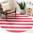 thumbnail image 2 of SAFAVIEH Montauk Saranna Geometric Cotton Area Rug, Red/Ivory, 4' x 4' Round, 2 of 8