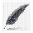 thumbnail image 3 of Ambesonne Grey Shower Curtain, Antique Feather Pen Art, 69"Wx75"L, Grey Black, 3 of 5