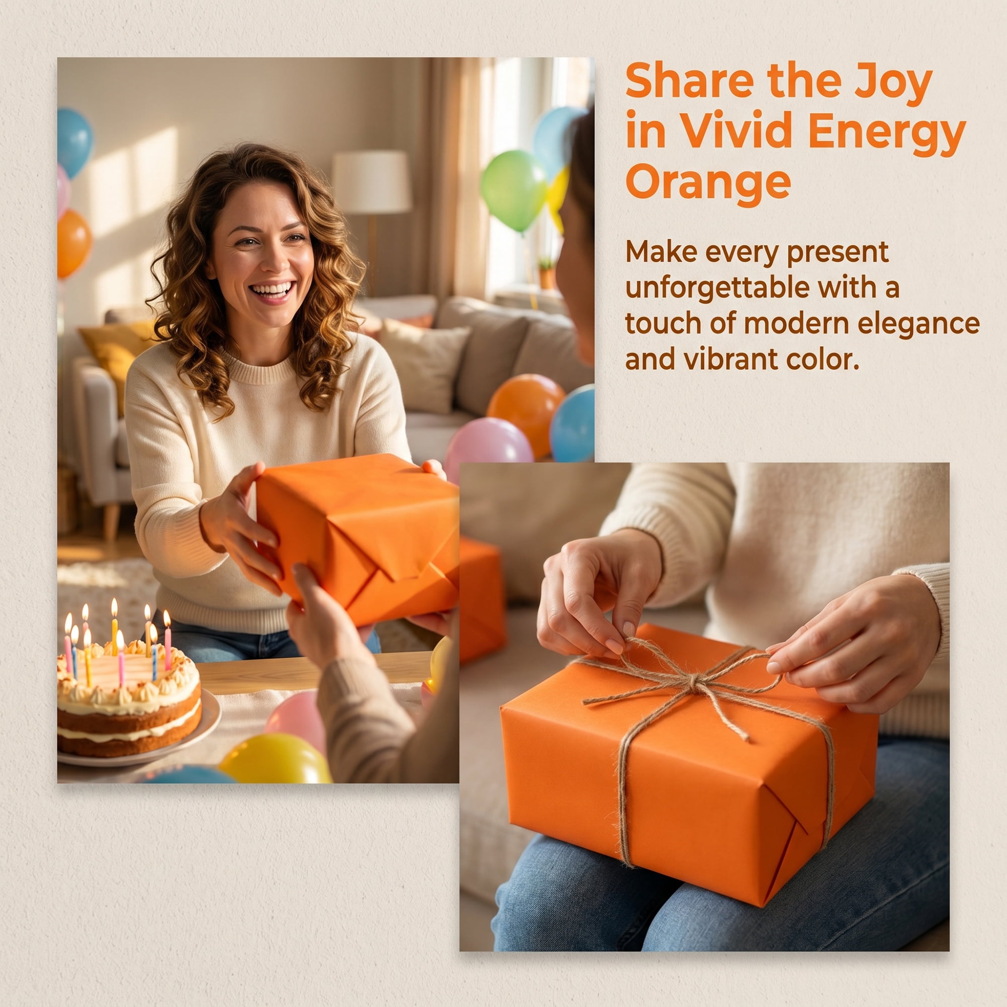 Unique Bargains Thick Gift Wrapping Paper Anti-Tear Giant Matte Sheets Orange 39.4"x 27.6"