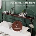 thumbnail image 3 of Amolife Full Size Metal Platform Vintage Bed Frame with Storage Headboard Shelf, Sandalwood Brown, 3 of 6