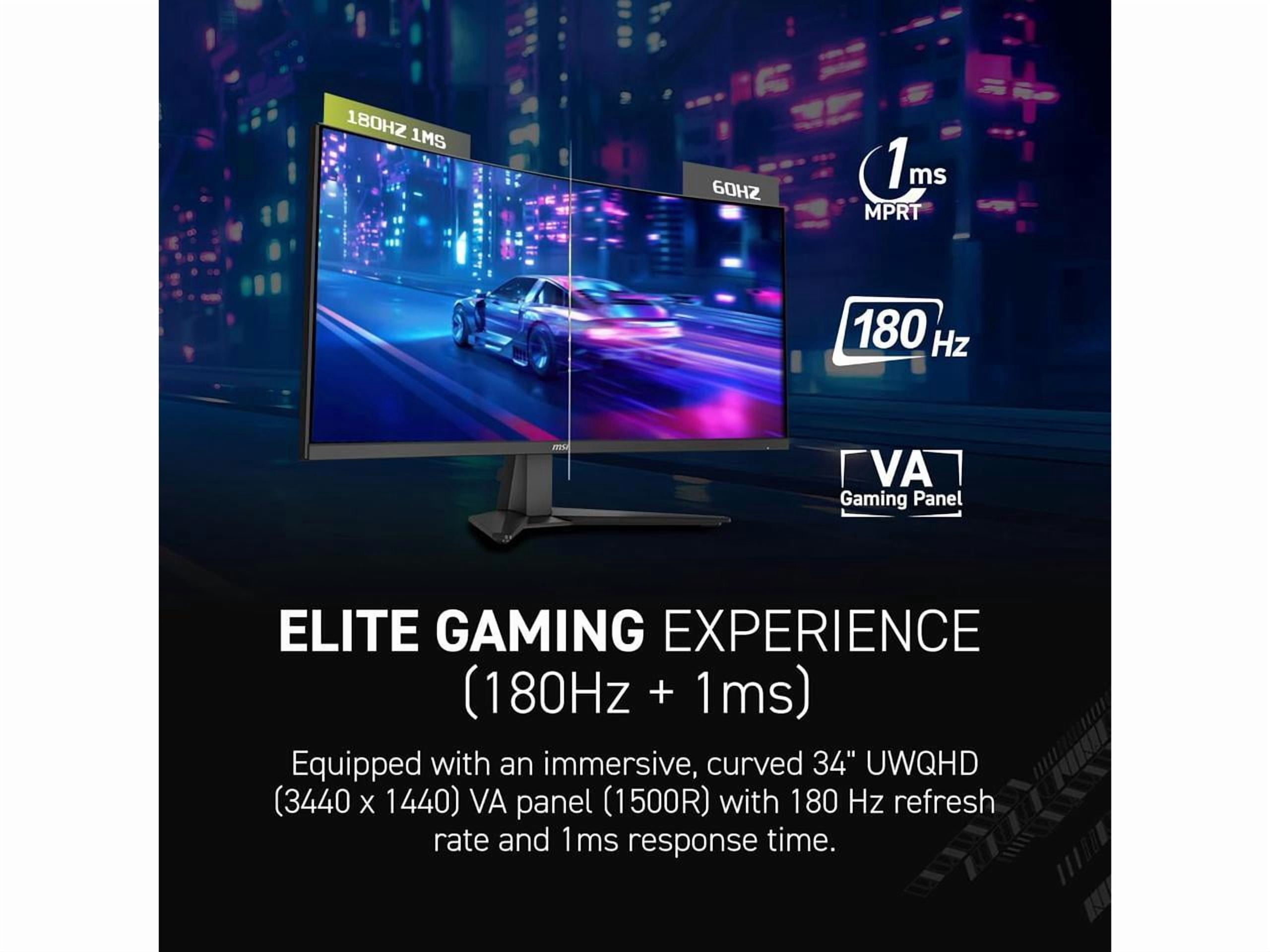 MSI 34" 180 Hz VA Gaming Monitor FreeSync (AMD Adaptive Sync) MAG 346CQ
