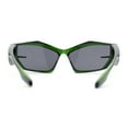 thumbnail image 4 of Unique Trendy 90s Sport Plastic Side Visor Wrap Around Sunglasses Green - Black, 4 of 4