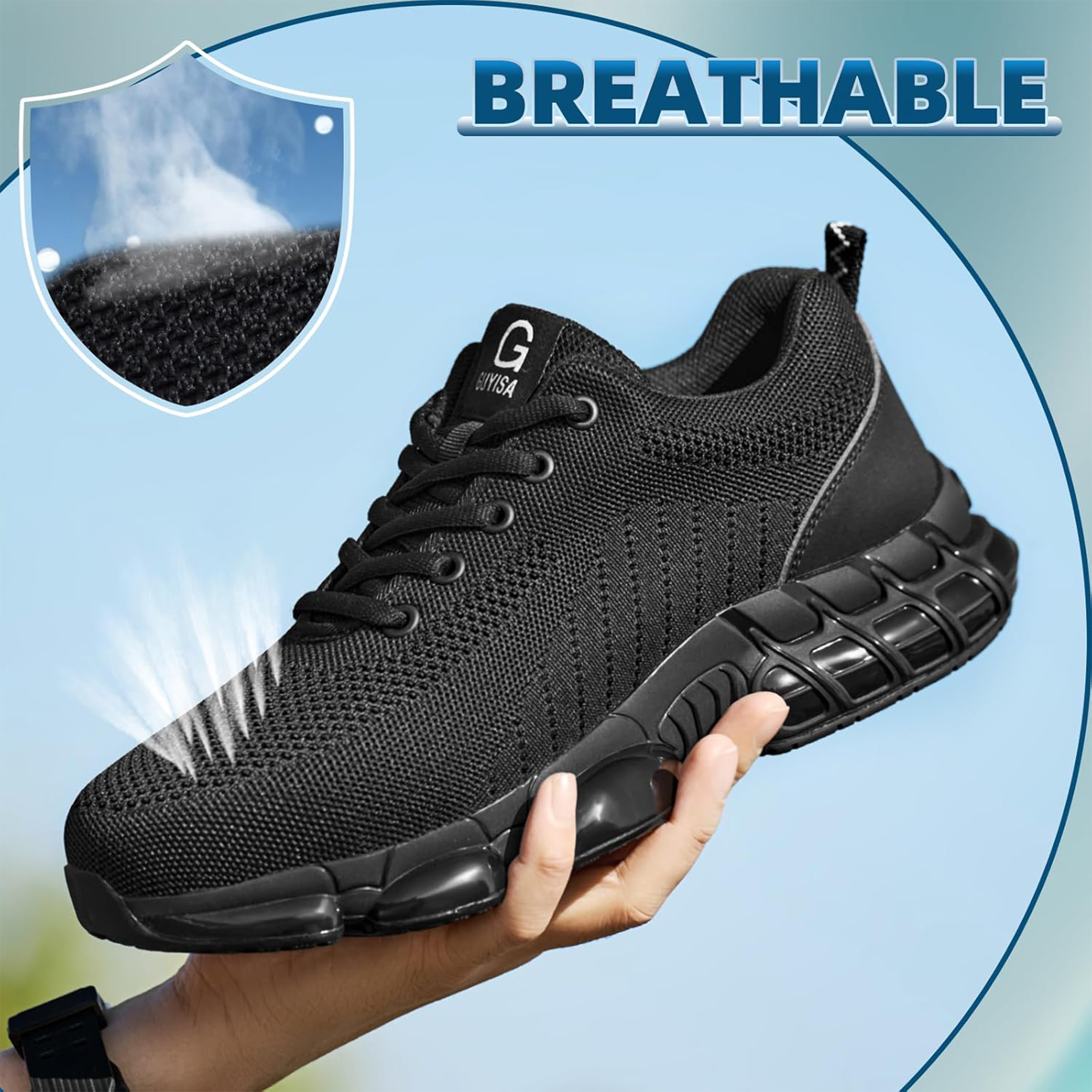 XQJ Steel Toe Work Shoes Lightweight Safety Sneakers photo 5