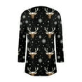 thumbnail image 3 of Women's Fashionable Loose-Fit Casual Cardigan with Christmas Print Mid-Length Coat for Holiday Outfits and Comfortable Wear,Black,3XL, 3 of 6