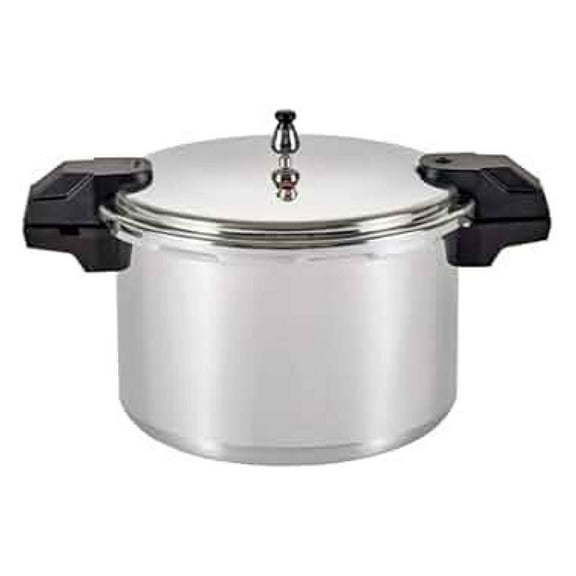 92116 Polished Aluminum 5 / 10 / 15-PSI Pressure Cooker / Canner Cookware, 16-Quart, Silver
