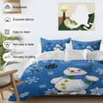 thumbnail image 3 of Christmas Snowman Bedding Duvet Cover Set King Size 4 Pieces Blue Plaid Xmas Balls Snowflakes Winter Bedding Set with Zipper Closure, 1 Comforter Cover 92x106 Inches 1 Flat Sheet & 2 Pillow Cases, 3 of 7