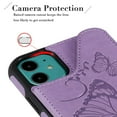 thumbnail image 6 of Dteck Case for iPhone 12 Pro Max 6.7-inch,Magnetic Butterfly Patterned Flip PU Leather Kicksatnd Card Holder Wallet Rubber Shockproof Case Back Phone Cover,Purple, 6 of 9