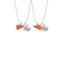 thumbnail image 2 of Delight Jewelry Acrylic 3/4" Orange Megaphone Mother & Daughter Heart Necklaces (Set of 2), 19"+2", 2 of 4