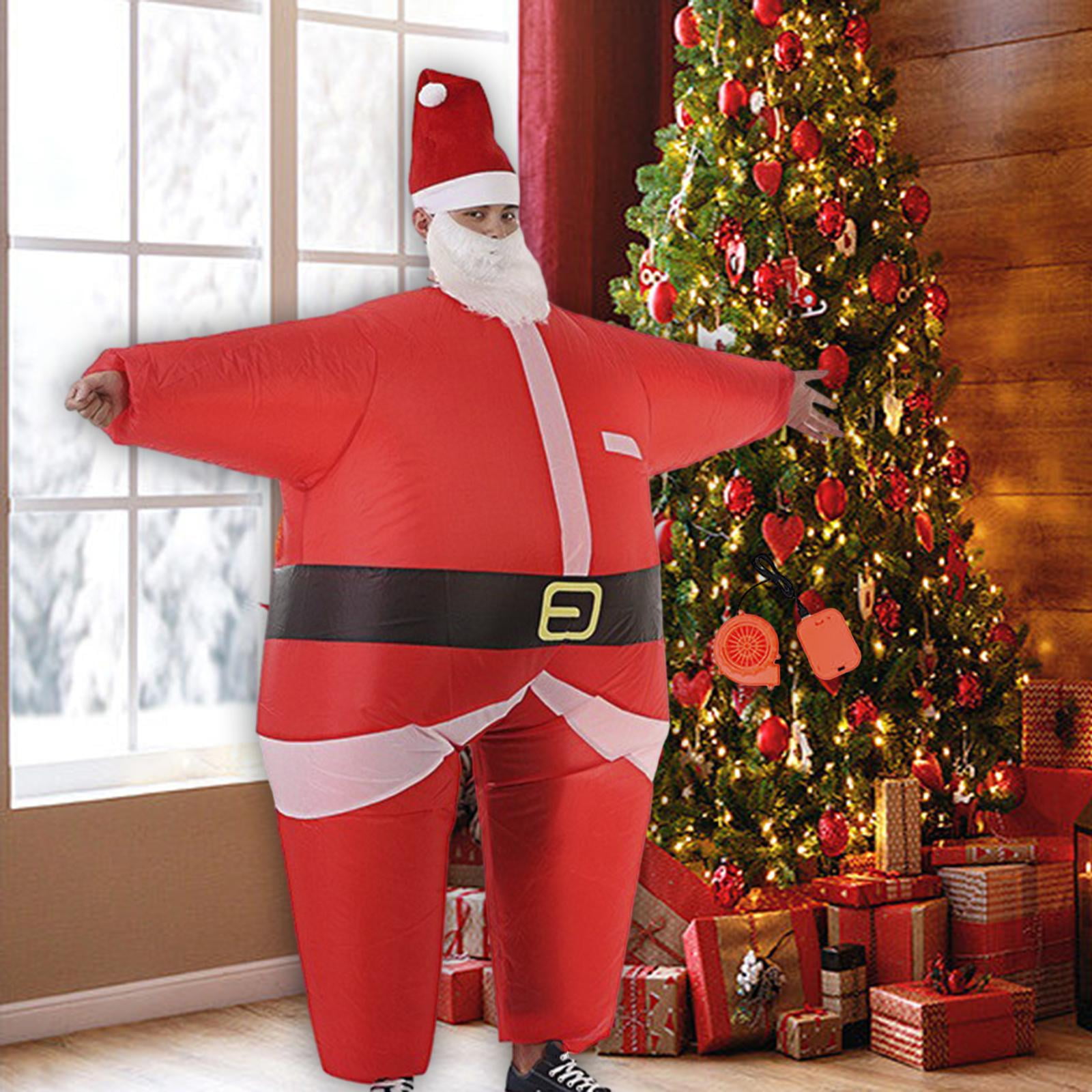 2x Disfraz Inflable De Papá Noel, Traje Duradero Para Decoraciones
