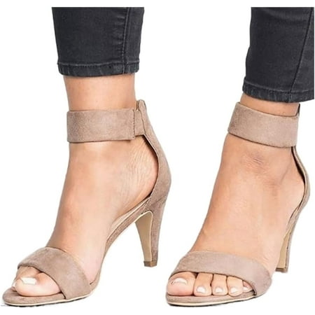 

HOLXI 2024 Women Sandals Open Toe Summer High Heels Shoes Ankle Strap Female Thin Heel Sandals Zipper Plus Sandalias