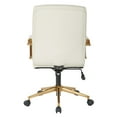 thumbnail image 2 of Mid-Back Cream Faux Leather Chair with Gold Finish Arms and Base K/D, 2 of 5
