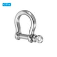 thumbnail image 3 of D-Ring Shackles, 2Pcs 0.3 Inch Inside Width Stainless Steel U Shape Shackle for DIY Leather, 3 of 5
