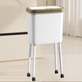 thumbnail image 6 of 15 Liter Rolling Trash Can with Wheels, Large Capacity Waste Bin for Kitchen, Living Room, Home Office, White and Gold Finish, 6 of 6
