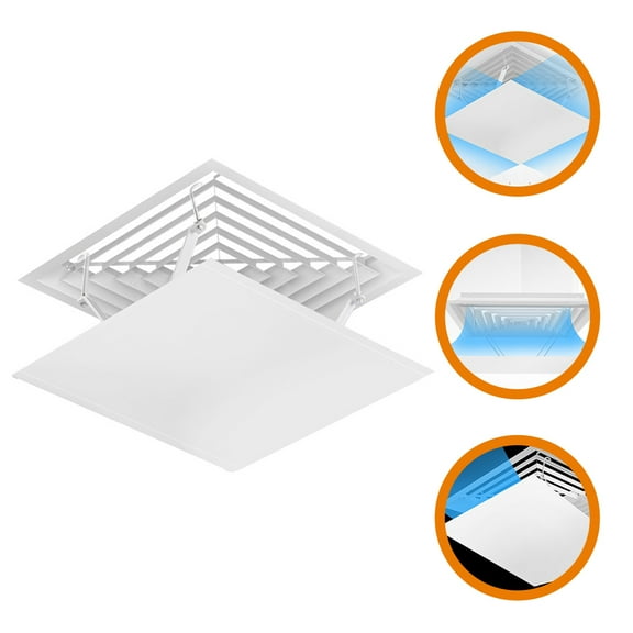 KALLORY Central AC Vent Deflector White ABS and Stainless Steel Adjustable Airflow Control for Home Use