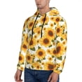 thumbnail image 3 of Naloa Yellow Polka Dot Sunflower Men's Casual Hooded Collar Drawstring Hoodies Pullover Sweatshirts Casual Long Sleeve Shirts-X-Large, 3 of 7