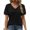 Black, variant on KIHOUT Womens' Fashion Plus Size Printed V-Neck Short Sleeves Casual T-Shirt Top Summer Clearance