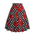 thumbnail image 2 of Women's Pleated Vintage Skirt Floral Print A-line Midi Skirts with Pockets, 2 of 6