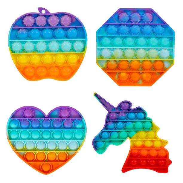 Shiyao Shiyao 4 Pcs Rainbow Unicorn Heart Shape Push Bubble Sensory Fidget Toys Autism Special Needs Stress Reliever Silicone Stress Reliever Squeeze Toys Style 6 Walmart Com Walmart Com
