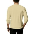 thumbnail image 5 of GrmtClth Mens Henley Shirt Cotton Blend Raglan Long Sleeve T-Shirt Lightweight Soft Button Pullover Shirt 2025 Fall Beige S, 5 of 9
