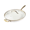 thumbnail image 1 of Gotham Steel 14 Inch Non Stick Frying Pan, Nonstick Skillet with Lid, PFOA Free Ceramic Cooking Pan, Dishwasher Safe, Cream White, 1 of 7