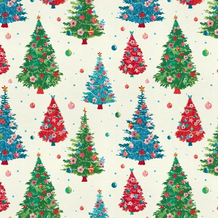 The Pioneer Woman 21" x 18" Cotton Holiday Floral Tree Precut Sewing & Craft Fabric