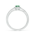 thumbnail image 2 of ANGARA Natural Emerald and Diamond Split Shank Ring in 14K White Gold for Women (Size-5x3mm) | May Birthstone, Birthday, Anniversary, Jewelry Gift for Women | Natural Emerald Ring, 2 of 10
