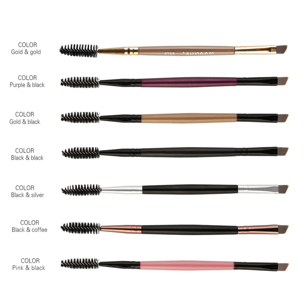 Beauty Makeup Eyebrow Brush Wand Brow Angled Eyelash DualEnded Brushes