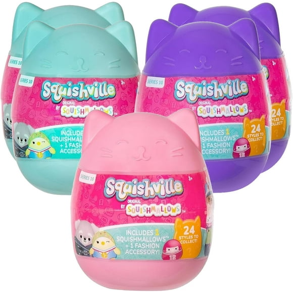s Squishville Series 10 Mini Mystery Plush (5 Pack) Official Jazwares Plush - Collectible Soft & Squishy Blind Capsules - Styles May Vary - Gift for Boys, Girls & Kids