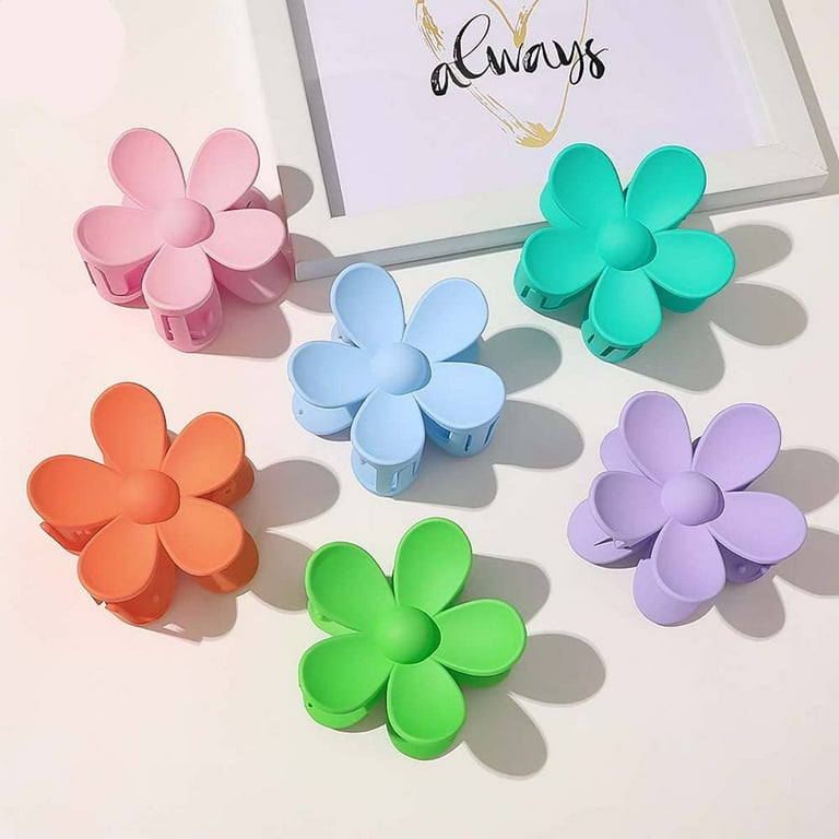 CoCopeaunts 6 PCS Flower Hair Clips Matte Butterfly Hair Claw Clip