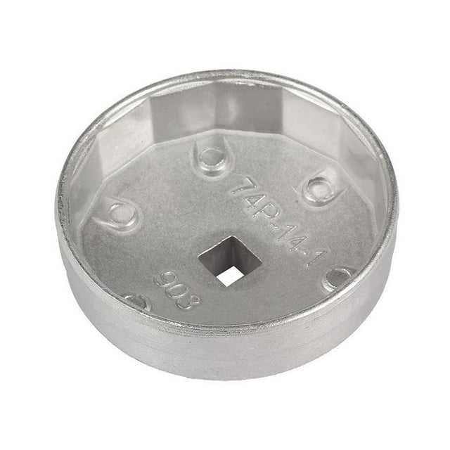 Llave de filtro de aceite de aluminio de 74 mm y 14 ranuras, herramienta de extracción de dados para