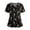 Black, variant on Halloween Scrub Tops for Women, V Neck Short Sleeve Double Pocket Side Slit Printed, Casual Nurse Uniform for Work,Black M