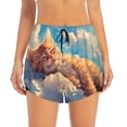 thumbnail image 2 of Balery Cloud Sleeping Cat Pantalones cortos deportivos para mujer con forro y dos bolsillos, elásticos, para entrenamiento, gimnasio, yoga-X-Large, 2 of 7