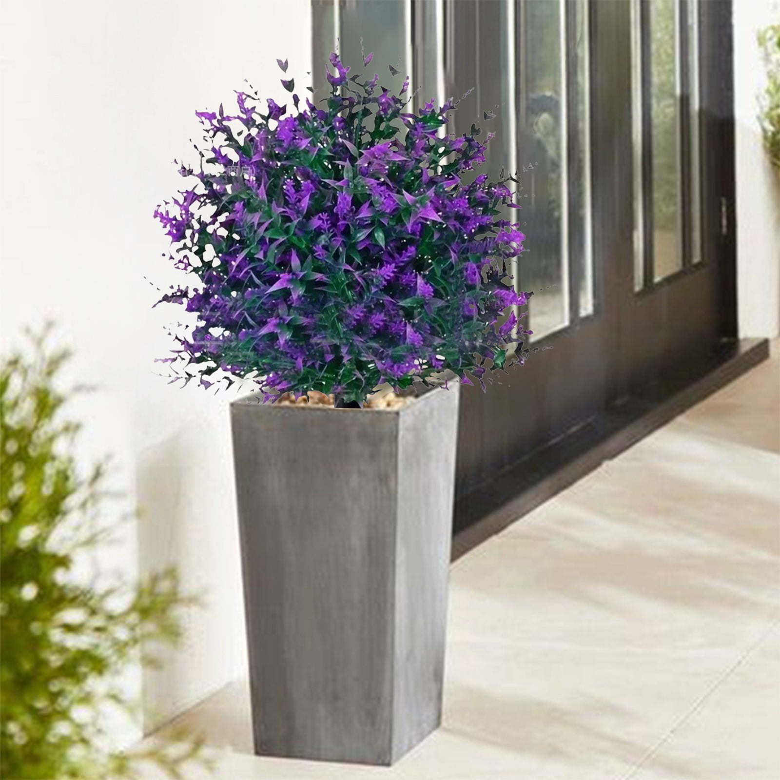 Artificial Shrubs with Stakes, Outdoor Artificial Plants, Fake Garden Shrubs, Plastic Greenery Decor, Yard Decoration Plants, Ground Stake Plants, Courtyard Decor, Simulation Shrubs