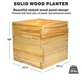 thumbnail image 5 of Excello Global Products 18” x 18” Brown and Black Wooden Planter Box Set with 10' String Light Pole, 5 of 6