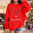 thumbnail image 3 of FUZHIQ Girls Hoodies Size 14-16 Christmas Sweatshirts Graphic Crewneck Long Sleeve Pullover Tops Comfy Plus Size Hooded with Pocket Red,5-6 Years, 3 of 5