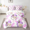 thumbnail image 2 of Manfei Cartoon Santa Claus Bedding Comforter Set 7 Pieces for Girls, Merry Xmas Christmas King Bedding Sets, Hot Pink Geometric Bed Sheets, Ultra Soft Home Decor, 2 of 8